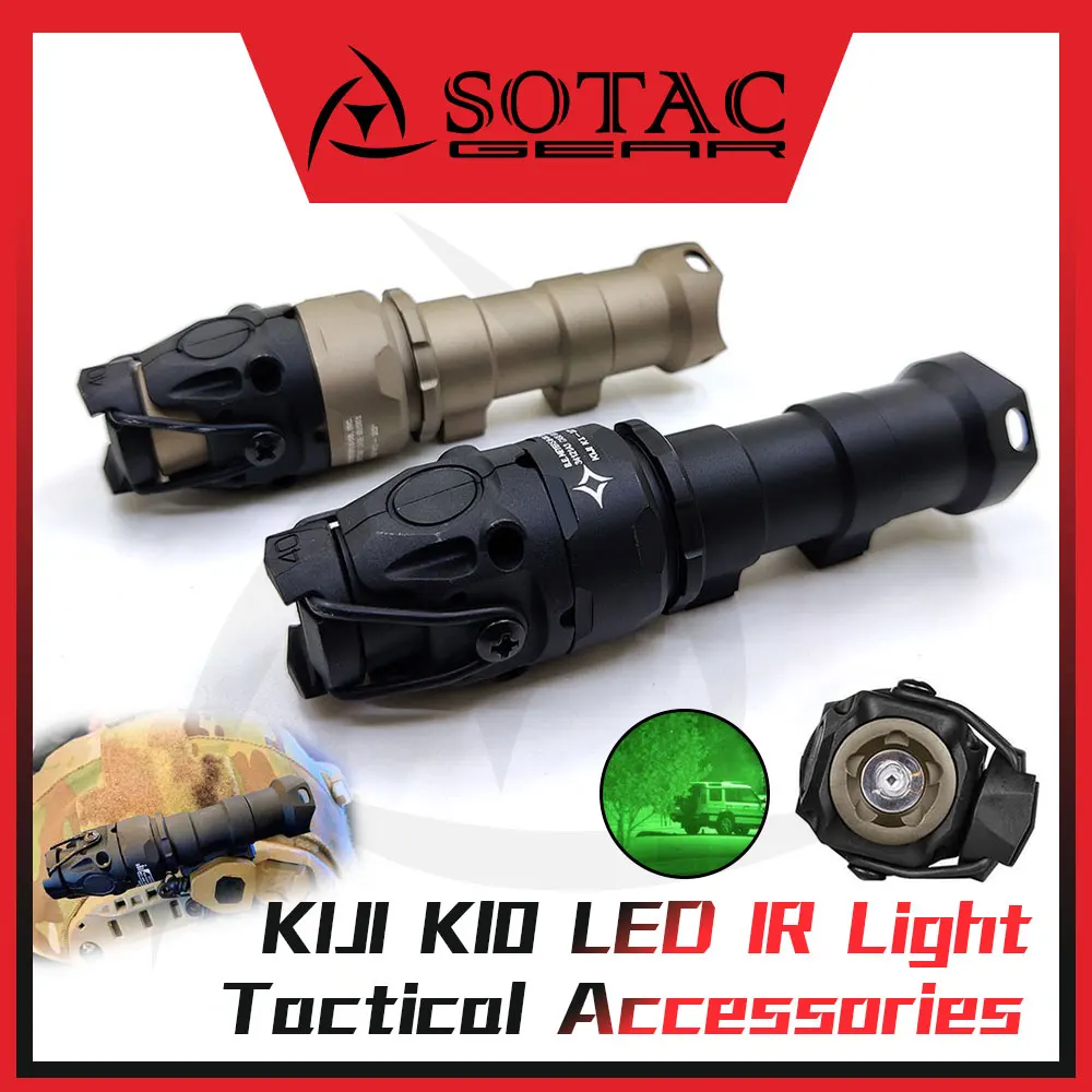 

SOTAC Metal Weapon KIJI Scout Light Hunting Tactical K10 LED IR Flashlight Fit 20mm Picatinny Rai