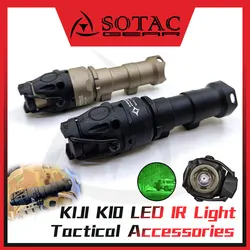 SOTAC Metal Wea-pon KIJI Scout Light Hunting Tactical K10 LED IR Flashlight Fit 20mm Picatinny Rail