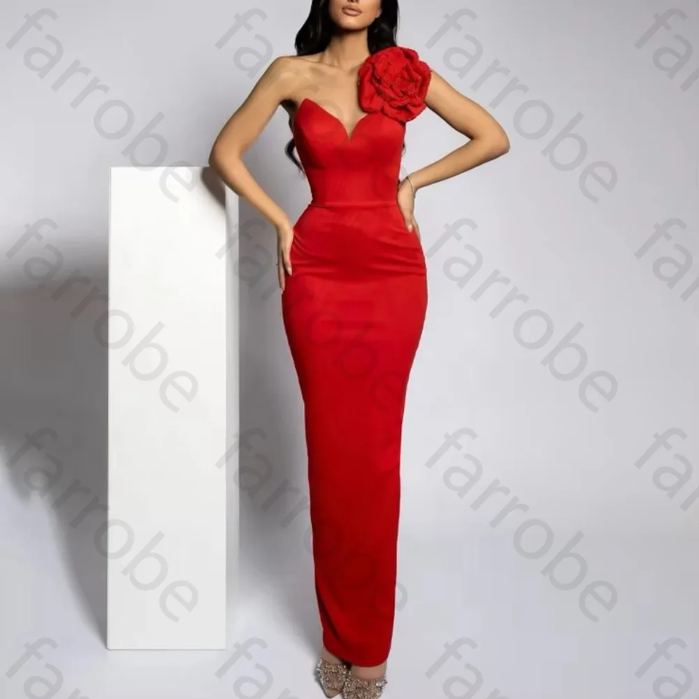 Customized One Shoulder V-Neck Sleeveless Evening Dresses Elegant Celebrity Dress Exquisite High Quality Prom Party Gowns Women