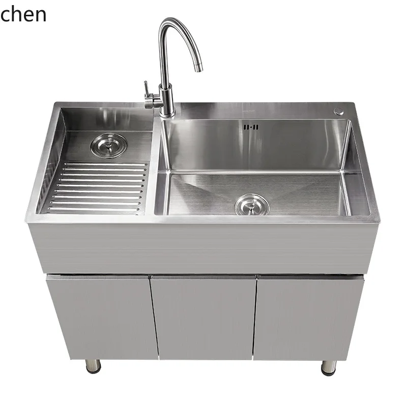 

ZML Laundry Cabinet Stainless Steel Laundry Pool Sink Cabinet Washbasin Solid Wood Bathroom Cabinet Combination