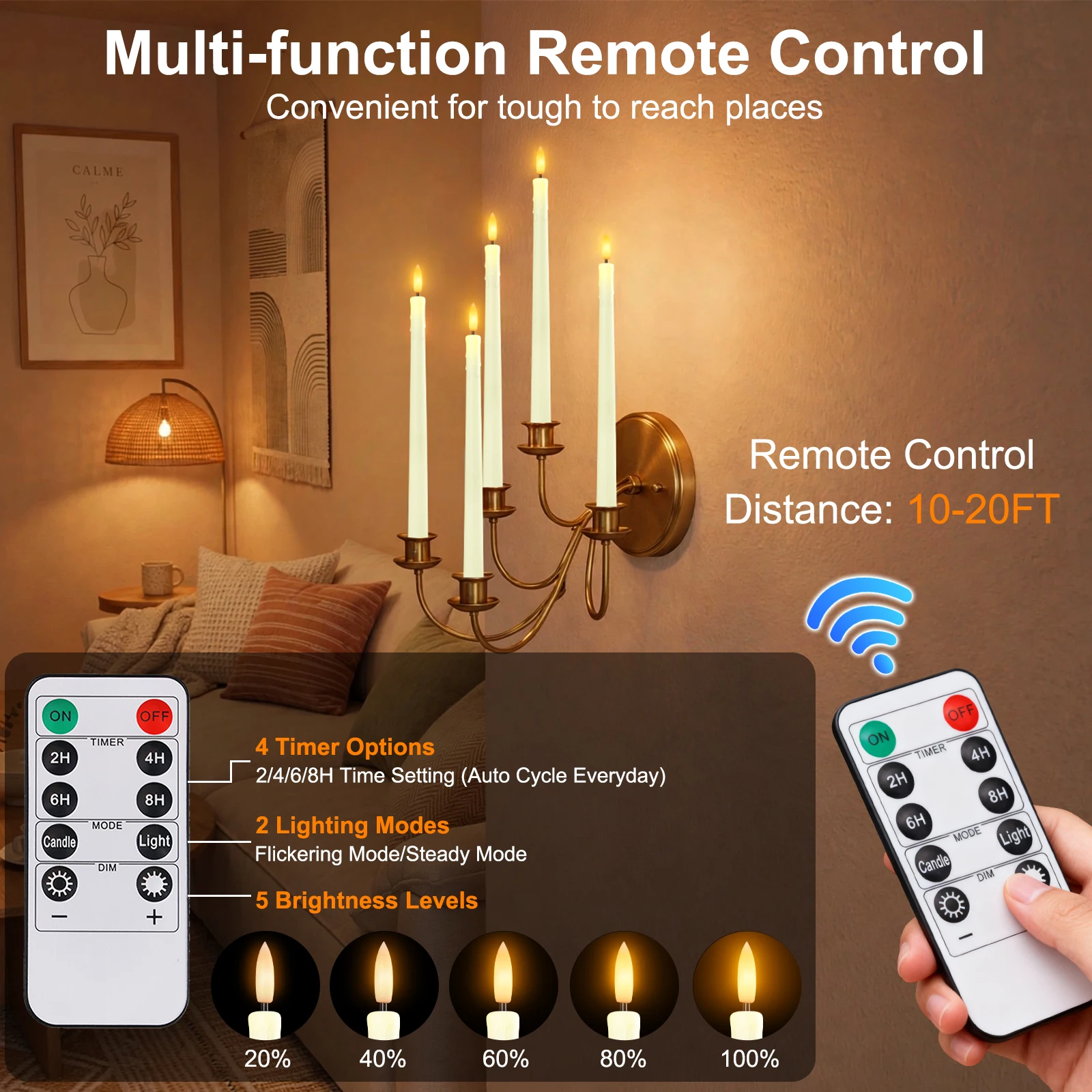 6/12pcs LED Flameless Taper Candles Flickering Electric Long Candle Light Dinner Candle Candlesticks Decor Party Wedding Home