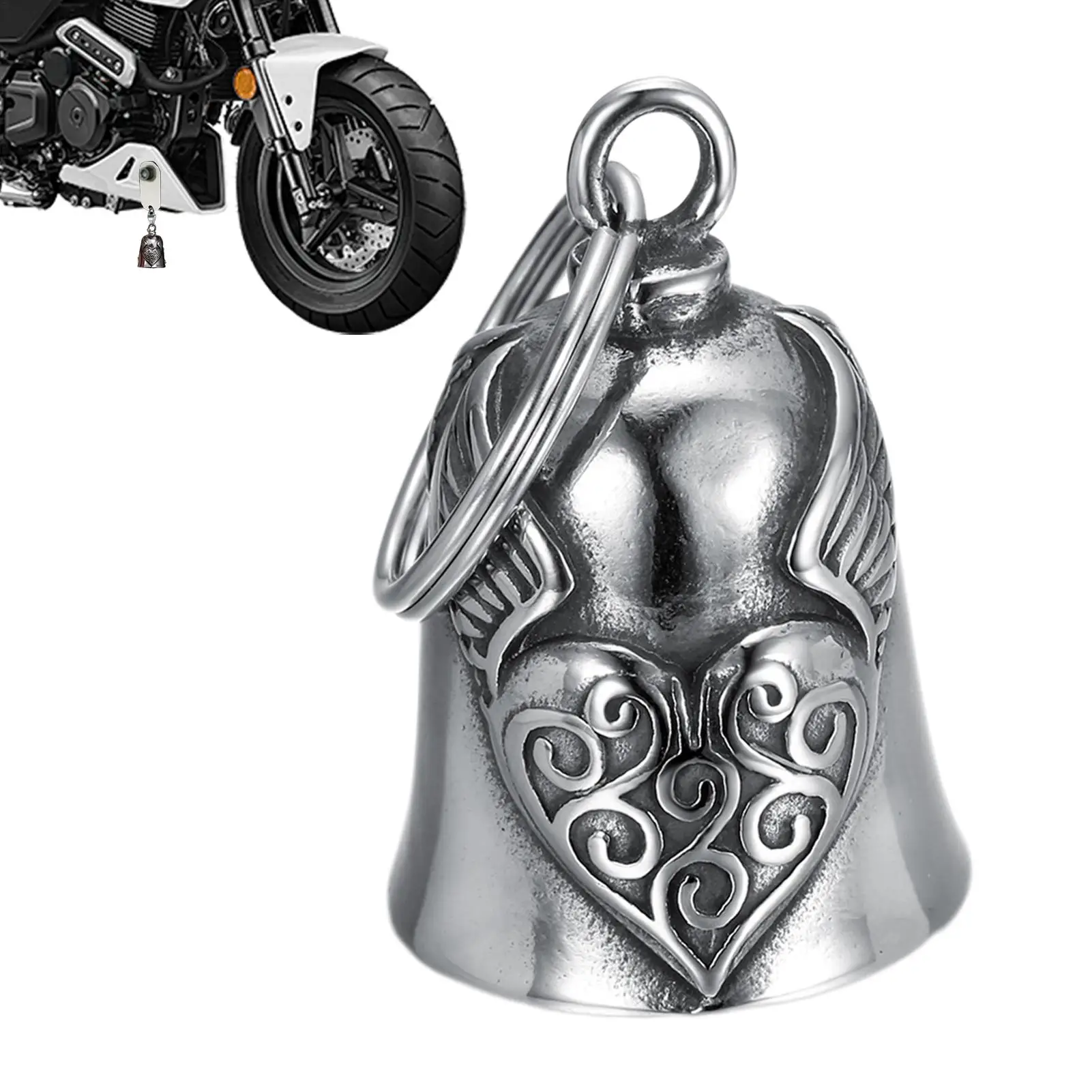

Lucky Bell Pendant Heart Wing Motorcycle Bell Motorcycle Bell Pendant Motorcycle Riding Guardiann Bell Jewelry Accessorie