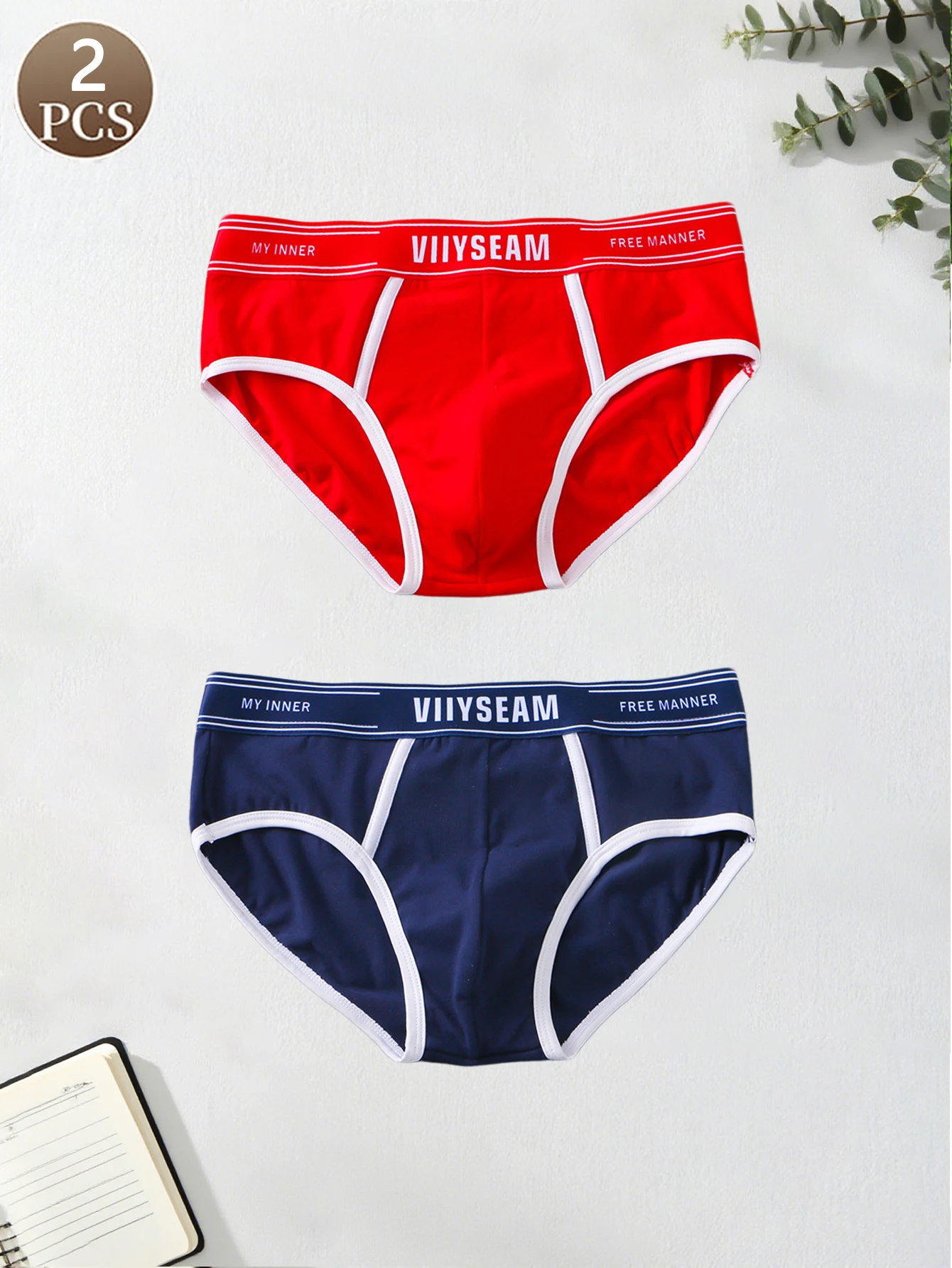 

2 шт. мужские трусы модные однотонные мужские повседневные спортивные треугольные трусы со средней талией мягкие и удобные мужские трусы