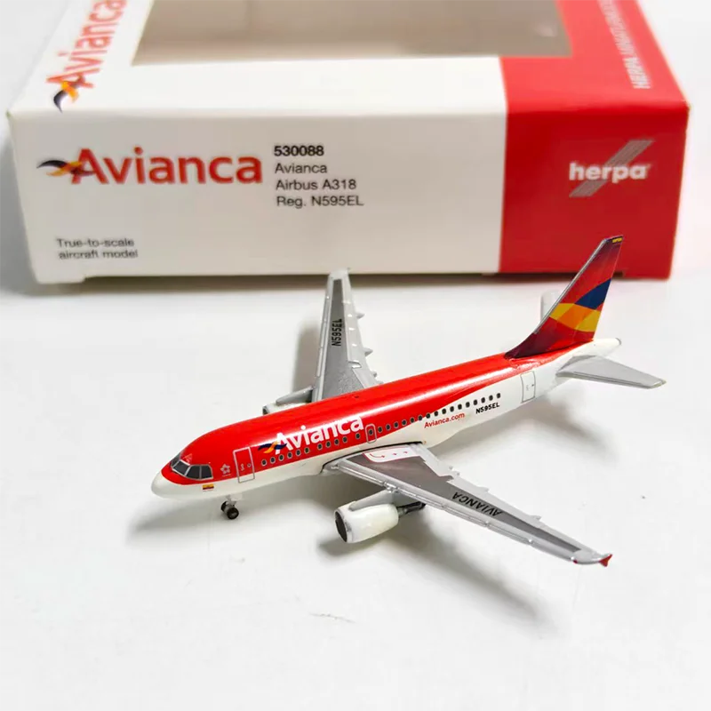 Modelo de avión de pasajeros Herpa Diecast Alloy escala 1:500 Colombia A318 53008 para exhibición y colecciones