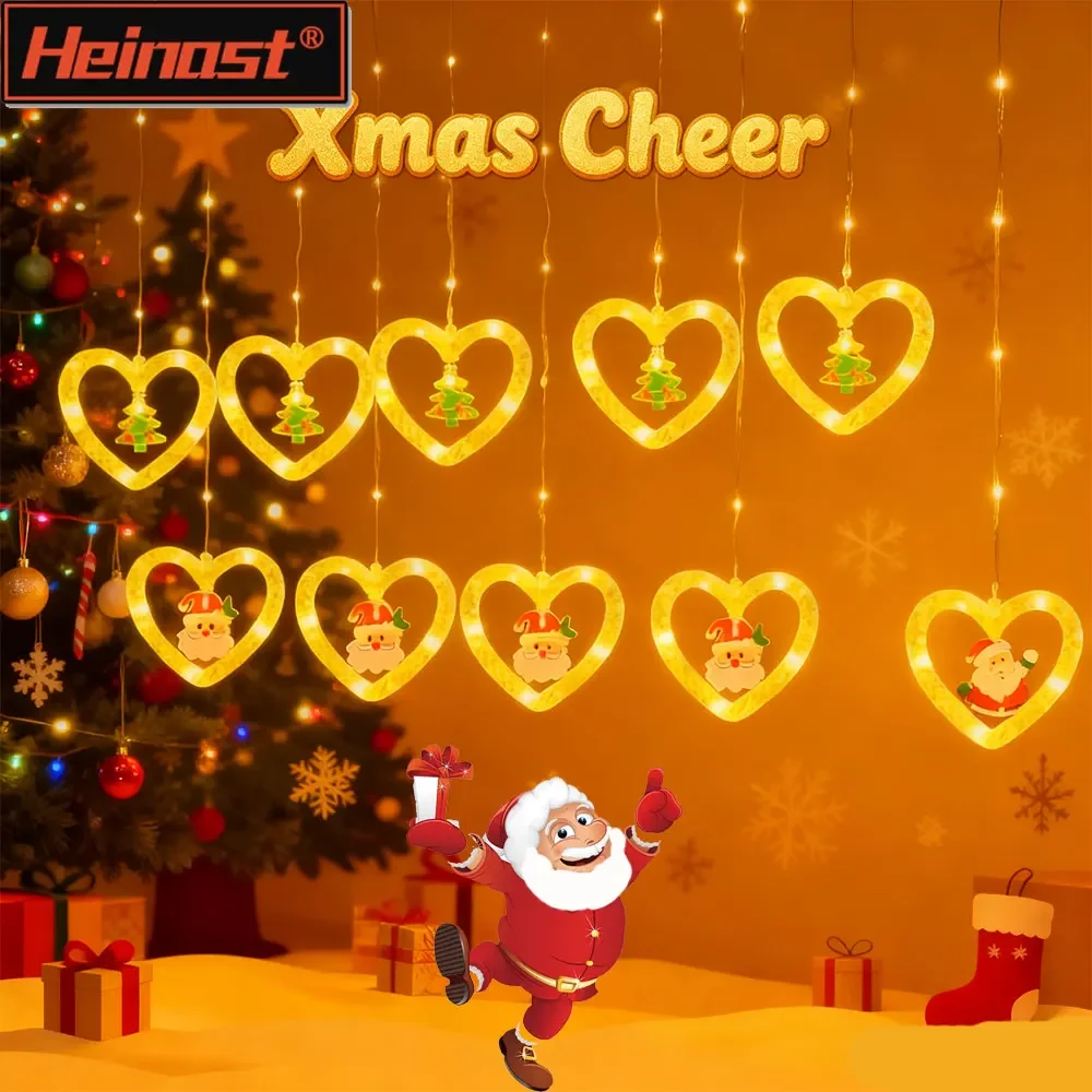 Рождественский декор, светодиодный светильник, гирлянда, кольцо, шнур, занавеска, гирлянда, подвесной атмосферный светильник, садовая комната, декор для двора, полоса света