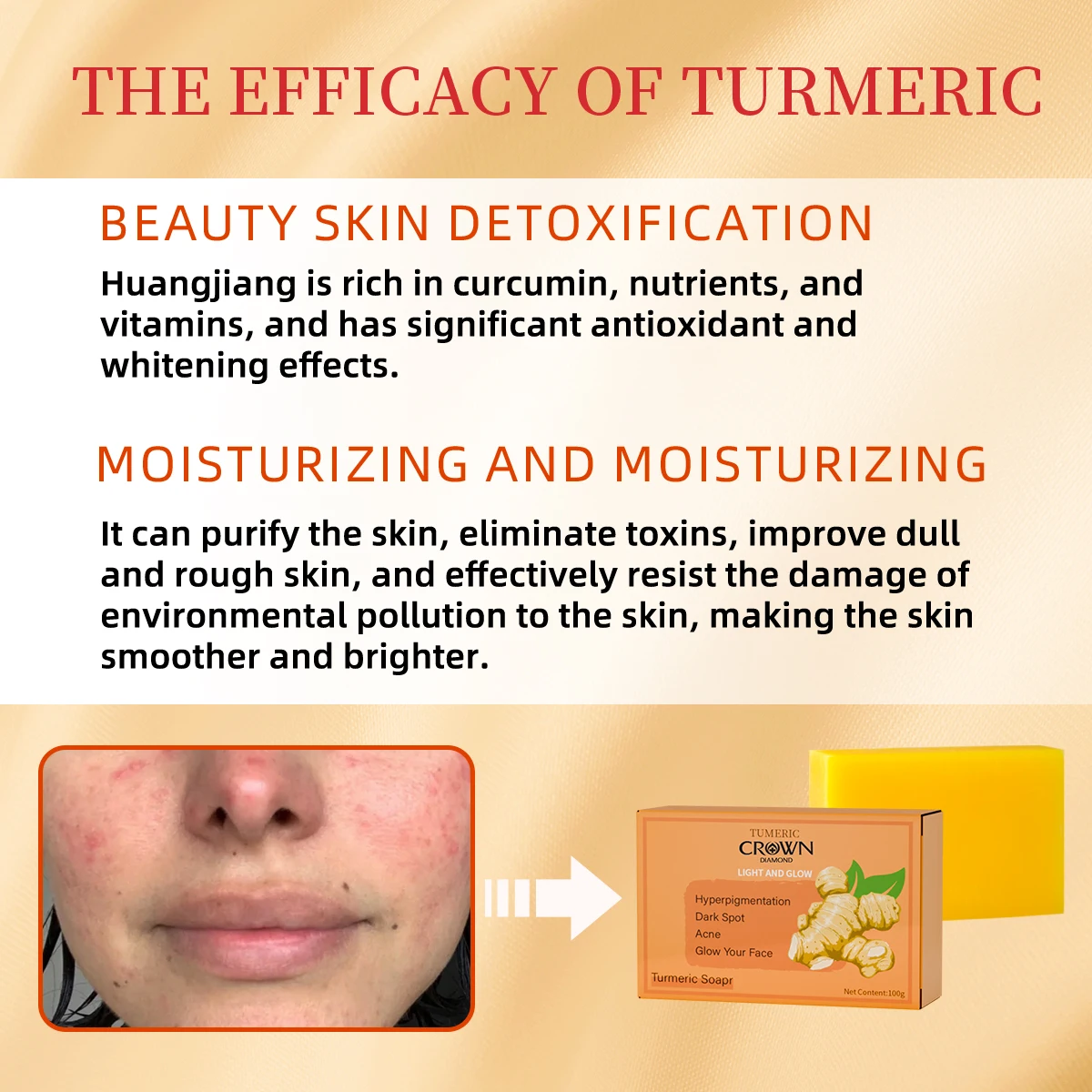 

Turmeric Soap Face Cleansing Anti Acne Body Hand Make Soap Bar Whitening Skin Face Remove Pimples Dark Spots Lightening Soap