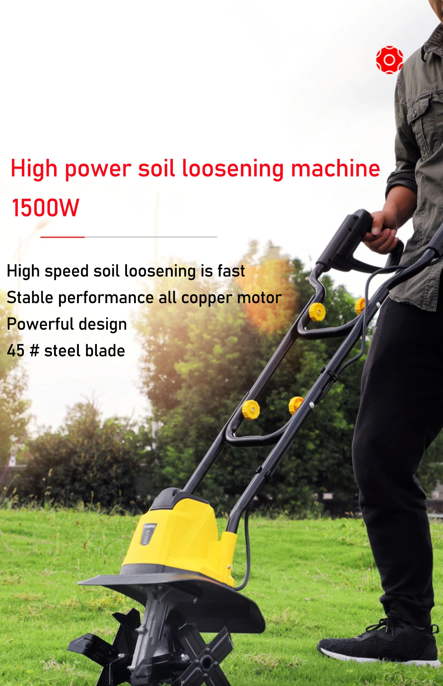

Electric Soil Loosening Machine, Micro Tiller, Small Household Agricultural Plow, Hoe, Plow, Rotary Tillage, Weed Removal