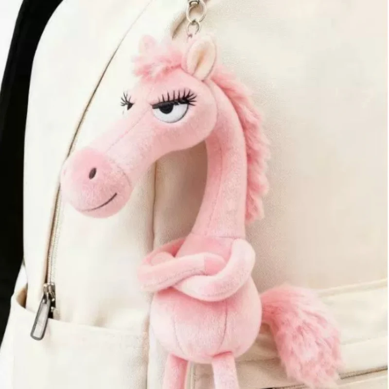 Mascotte de cheval porte-bonheur du nouvel an 2026, peluche de cheval noir haut de gamme de Style froid, ornement suspendu de sac tendance et cadeau du nouvel an
