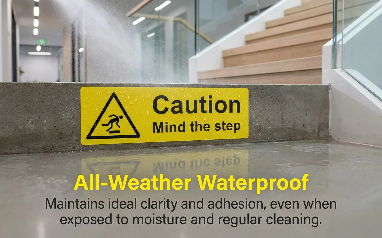 2Pcs Strong Adhesion Floor Caution Sticker Watch Your Sign Self Adhesive for Stairs Steps Doorways Waterproof Decal