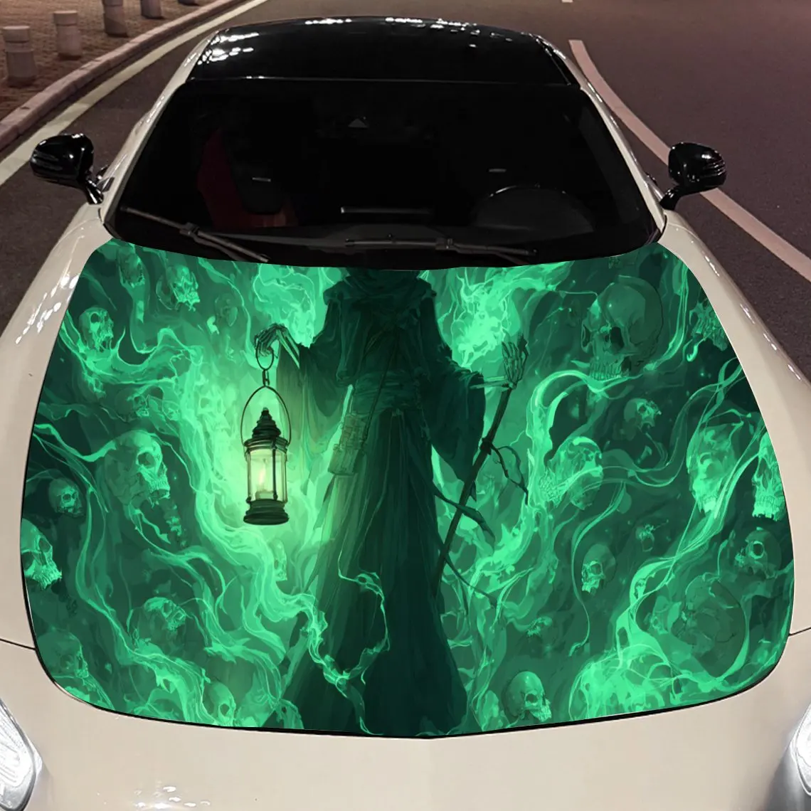 فوانيس شبح مخيفة و Will-o'-the-Wisps غطاء السيارة ملصقات الفينيل حماية سطح السيارة ملصق تزيين السيارة غطاء الفينيل التفاف