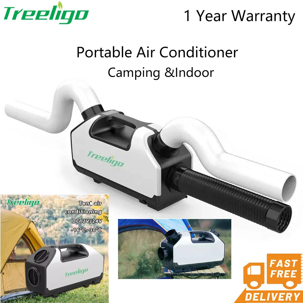 Treeligo Portable Electric Tent Air Conditioner 12V 24V Outdoor Mini Camping Air Conditioning for Truck Bus RV Caravan Camper