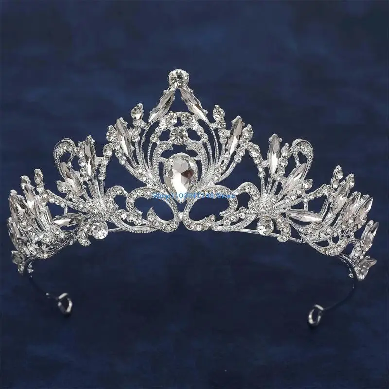 

P88B Sparkling Rhinestones Headpiece Comfortable Antiskid Hair Hoop Evening Headbands