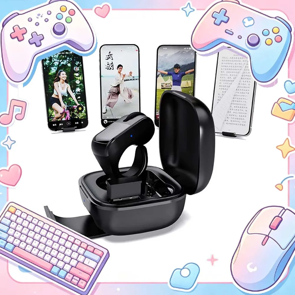 D06 Pro Ring Mouse Rechargeable Mini Light Weight Bluetooth 2.4g Dual-Mode Compatible Remote Control Selfie Scan Speech D06Pro