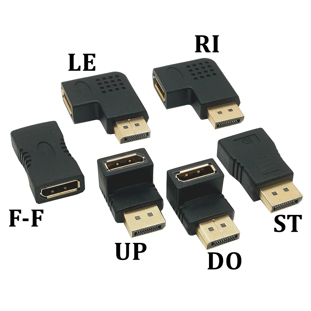 DP male to female gold-plated 90 degree elbow display high-definition video signal extension adapter displayport