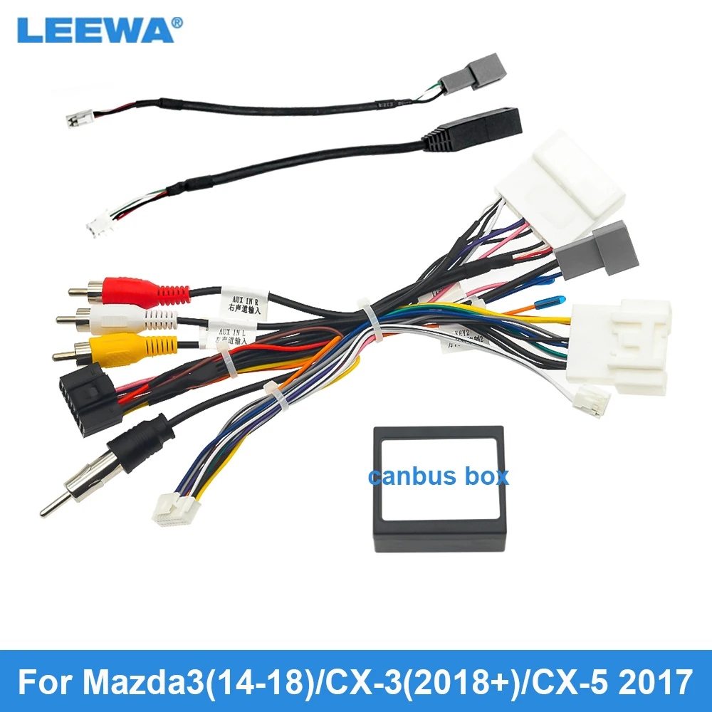 

LEEWA Car Audio Head Unit 16pin Wiring Harness Cable For Mazda3(14-18)/CX-3(2018+)/CX-5(2017+) In Southeast Asia Region