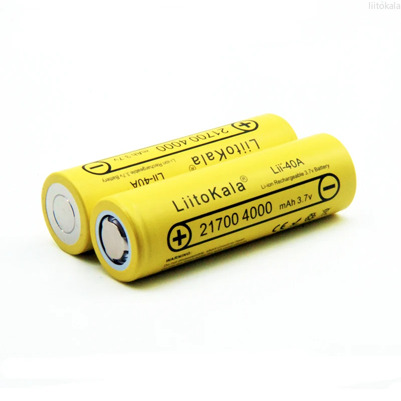 LiitoKala 21700 4000mah Lii-40A akumulator litowy wielokrotnego ładowania 40A 3.7V 10C rozładować akumulatory o dużej mocy wysoki odpływ akumulatory