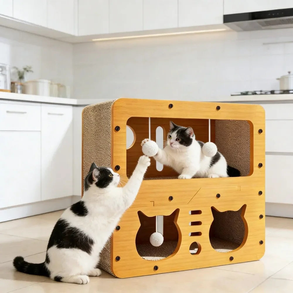 

Cat Scratchers Cat Stuff Cat TowerCorrugated Cat Ch Pillar, Heavy Duty Antich Mat Board Christmas Gift For Cats, Promote Ching H