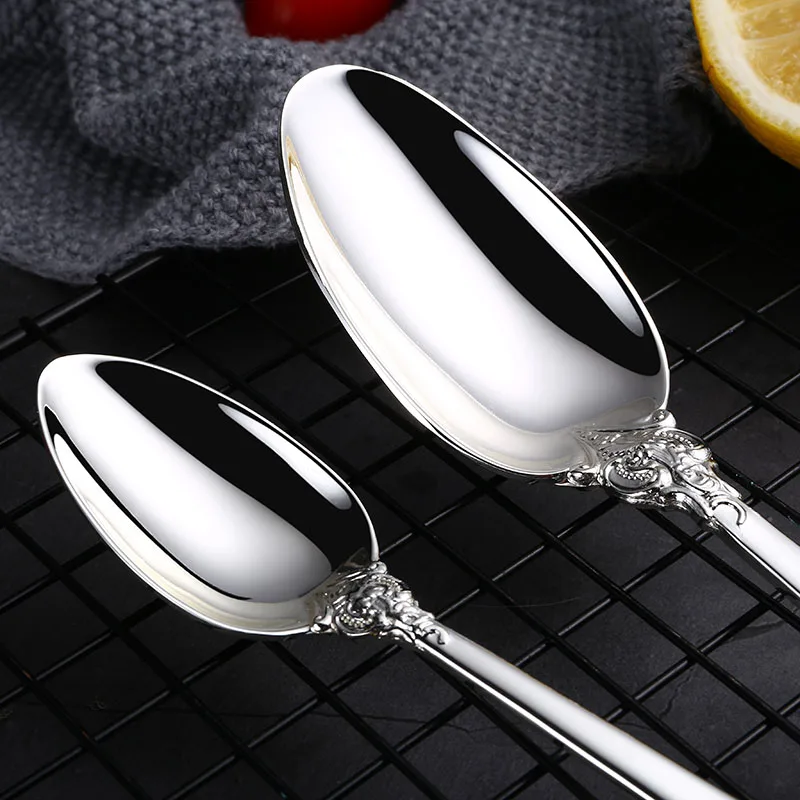 Gold Flatware Sets of Stainless Steel Knives Forks Spoon,Tableware Antique Royal Luxury Style Cutlery Set Restaurant Hotel Use