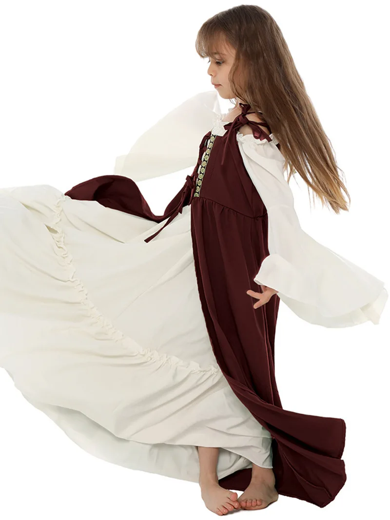 Halloween Vintage Kostuum Vierkante Kraag Taille Gebundeld Renaissance Dr Chinese Productie Zomer 2024 Stage Faion