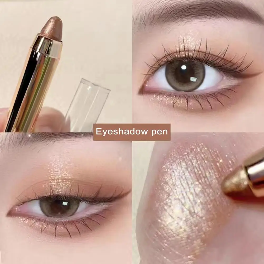 Eye Makeup Pencil Portable Waterproof Eye Shadow Pencil Shiny Smooth Texture for Women's Eye Makeup Double-sided Smudge-proof