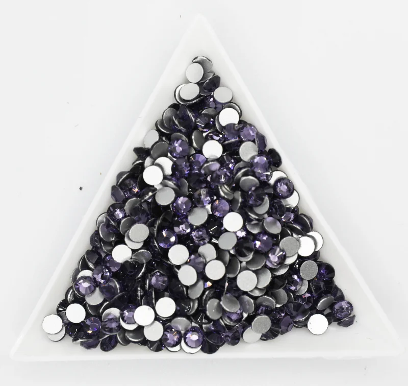 Violet 3D Nail Art Rhinestones ss3 ss4 ss5 ss6 ss8 ss10 ss12 ss16 ss20 ss30 ss34 Crystal Nails Non Hot Fix Decorations