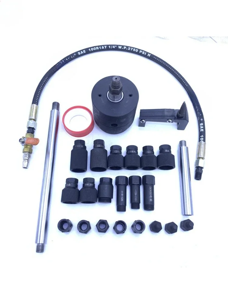 Pneumatic disassembly of fuel injector with extension rod, Lama maintenance tool 1000NM