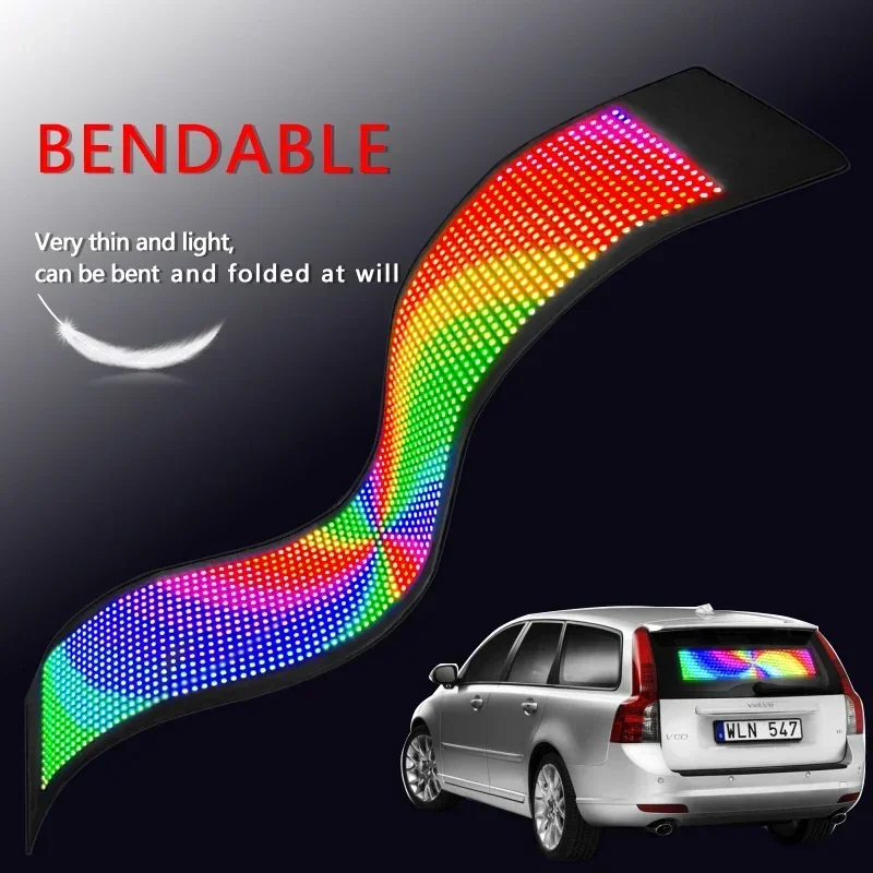 Señal LED multilingüe para coche, Panel de matriz suave, aplicación inteligente, tablero de pantalla LED Flexible DIY para ojos de camión, luz