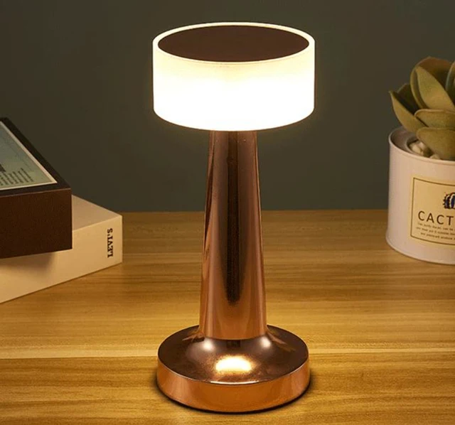Retro Barbell-Shaped Touch Lamp – Rechargeable LED Desk Light For Bars, Nightclubs, Bedrooms, And Parties (Iron, Lithium Battery)