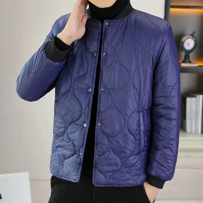 2024 New Winter Korean Style Men\'s Cotton Jackets Plus Velvet Thick Warm Quilted Coat for Teenage Students Outerwear Parkas