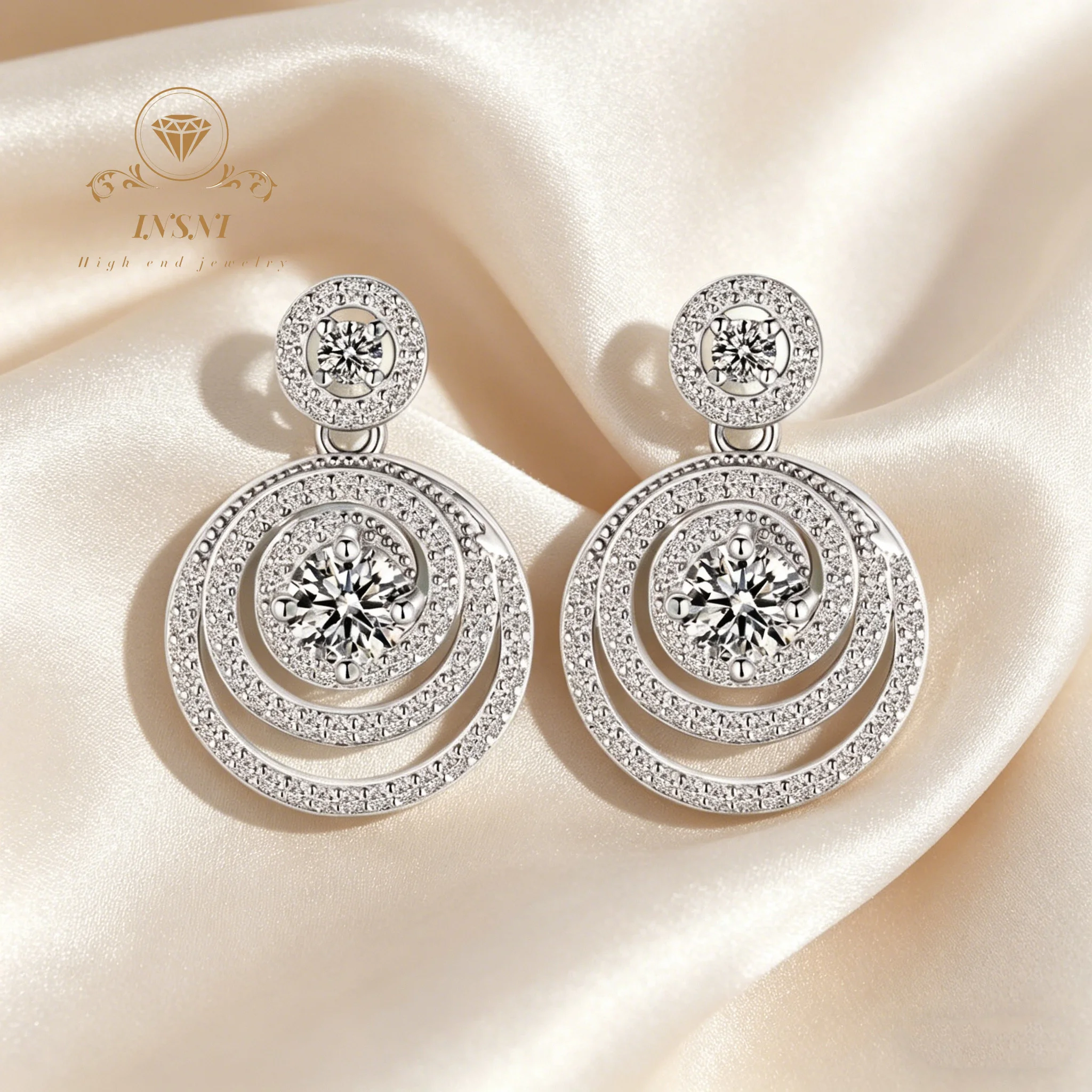 

Серебряные серьги-кольца S925 с муассанитом 0.5 карата, унисекс, в американском стиле, цвет D, с сертификатом, с подарком, для женщин