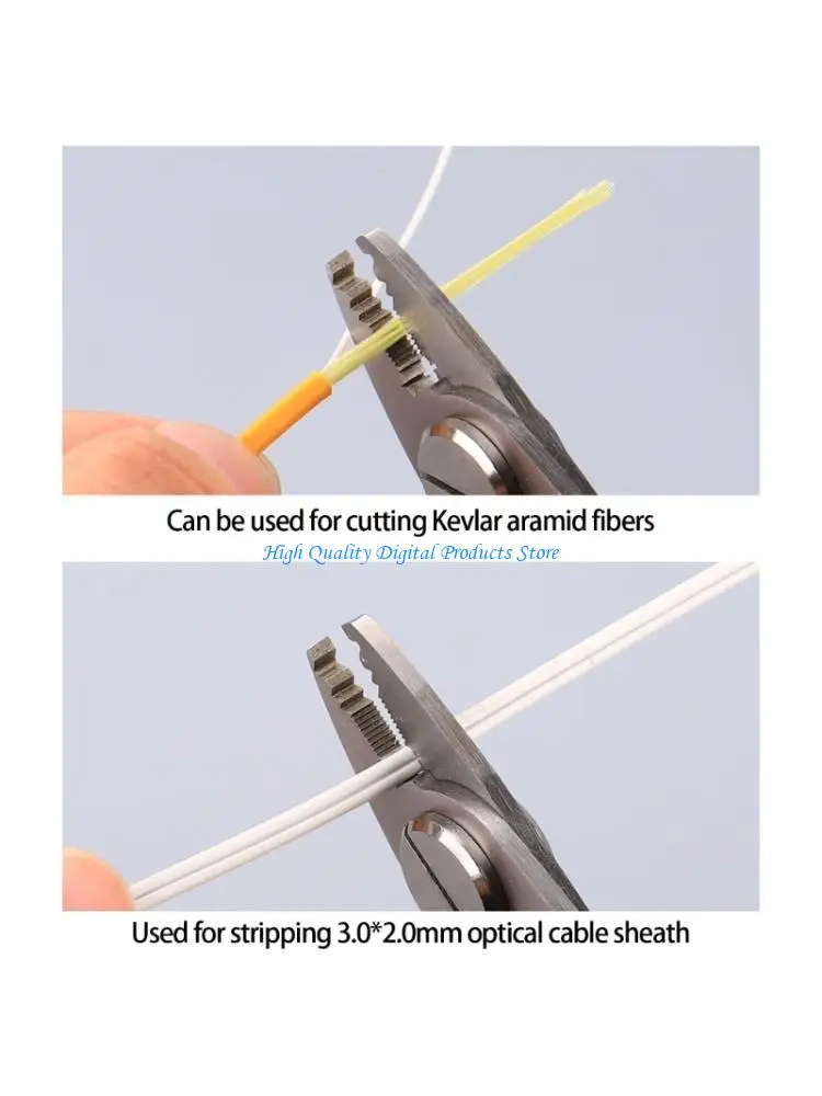 U2JE Adjustable 4 Jaw Fiber Cable Stripper Tool With Safety Lock Spring Return Stainless Steel