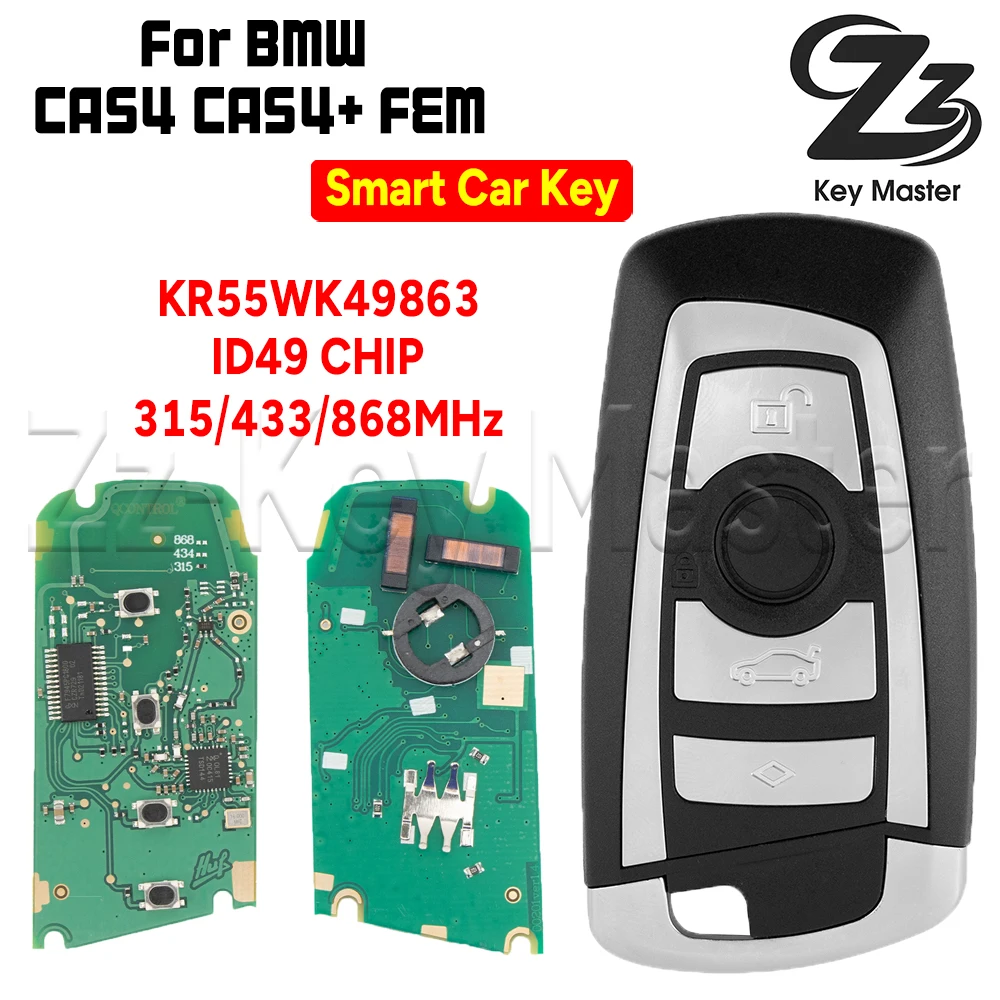 

Zz KR55WK49863 YGOHUF5767/5661/5662 315/434/868MHz ID49 Smart Key For BMW 1 2 3 4 5 6 7 Series X1 X3 CAS4 CAS4+ FEM F Chassis