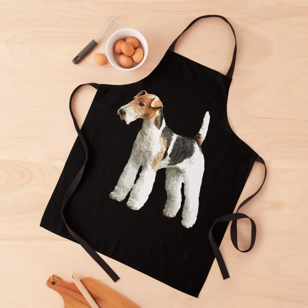 Wire Fox Terrier Apron professional hairdresser Cleaning Products For Home Women Kitchen'S Apron