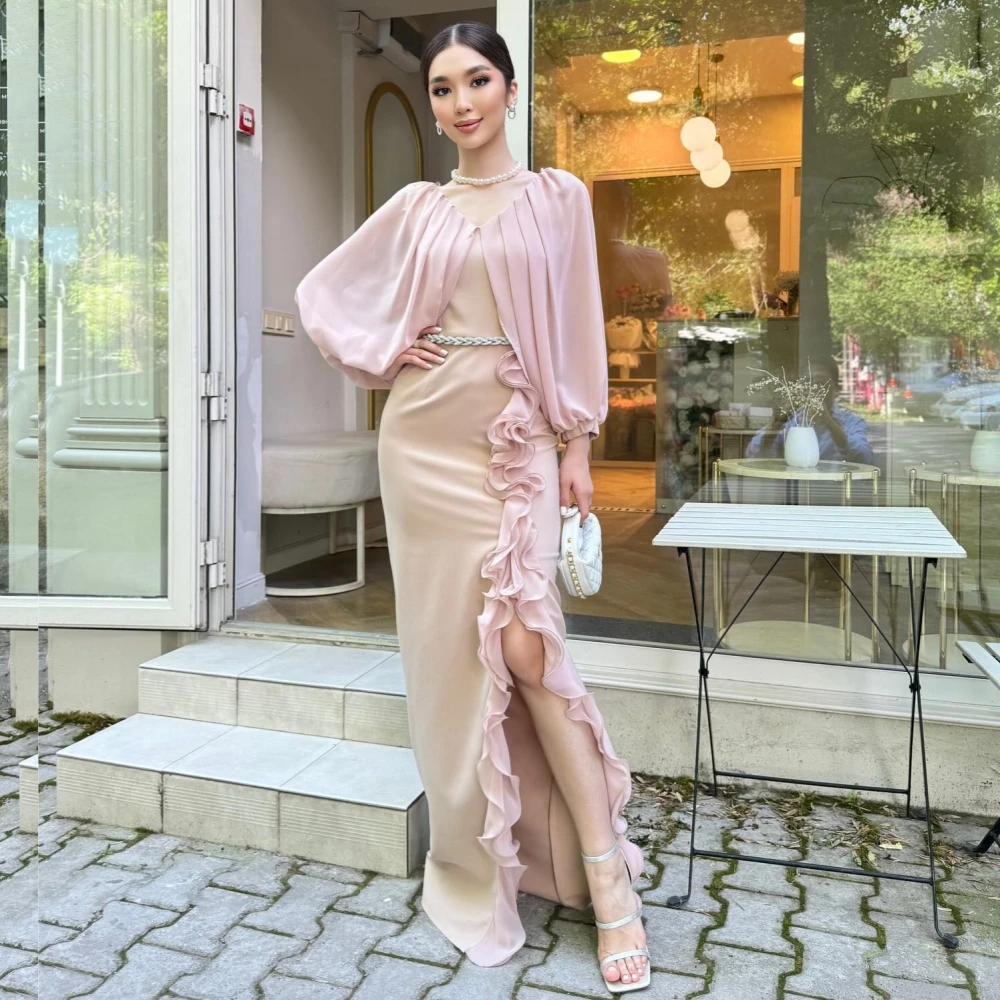 Sash sifon lipit, gaun pesta ketat, gaun acara Off-the-shoulder Bespoke, Gaun Midi