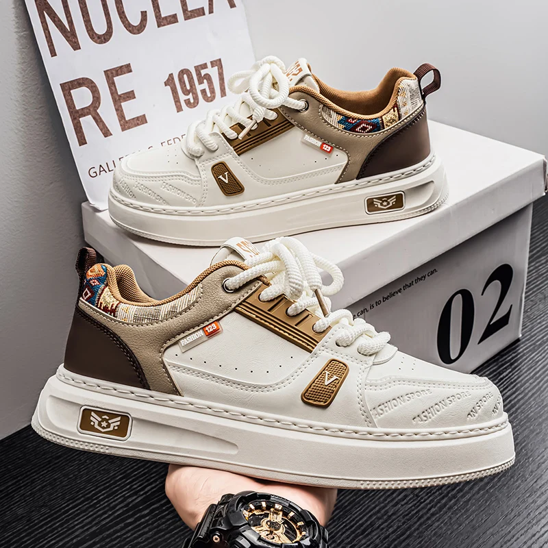 

Мужские повседневные туфли на толстой подошве, всесезонные, с мягкой подошвой, дышащие, легкие, плоские, для ходьбы, модные молодежные спортивные кеды.