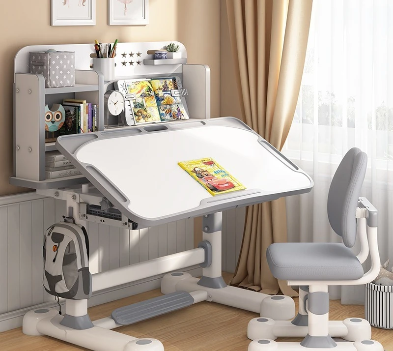 Children's desk can be lifted and lowered, primary and secondary school students' study table, graffiti desk, children's writing
