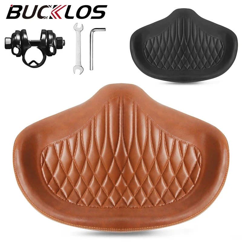 

BUCKLOS большое велосипедное седло, расширенная утолщенная подушка для велосипедного сиденья, амортизирующая эргономичная подушка для горного велосипеда, велосипедное сиденье