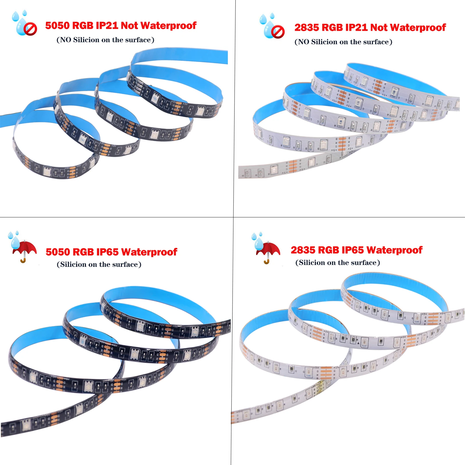 RGB LED Strip Light 2835 5050 Battery Powed/Bluetooth Flexible Lamp Tape RGB Ribbon 1M 2M 3M 4M 5M DC5V Decoration TV BackLight