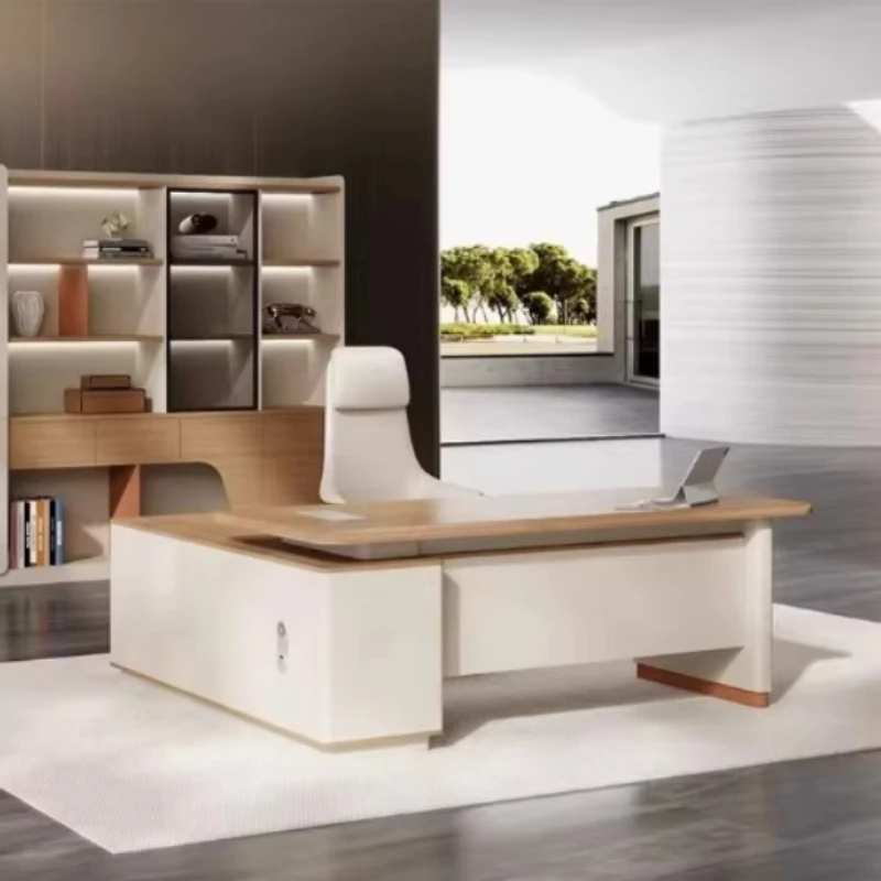 Executive Luxury Office Desk Computer Minimalist European Multifunctional Office Desk Long Aesthetic Tavolino Home Furniture