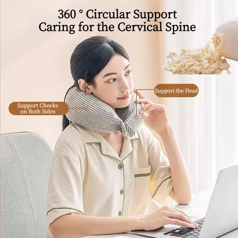 SRETNO Latex Small Pillow for Cervical Spine Protection, Office/Student Nap Pillow, Car Cushion Travel Neck Pillows almohadas