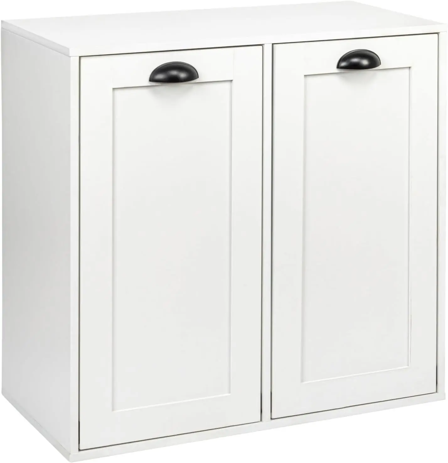 

XCYHousehold Essentials Tilt Out Laundry Sorter Cabinet with Polyester Bags, White Finish