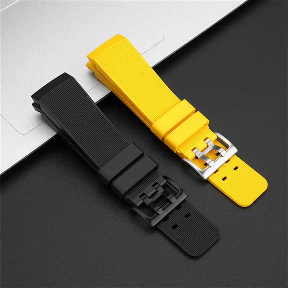 สายรัดอินเทอร์เฟซโค้ง 24 มม. สําหรับสีกากี Navy Diving Creed Series H 78585333   เอช 78505332   เอช 78686333   สายนาฬิกายางสําหรับผู้ชาย