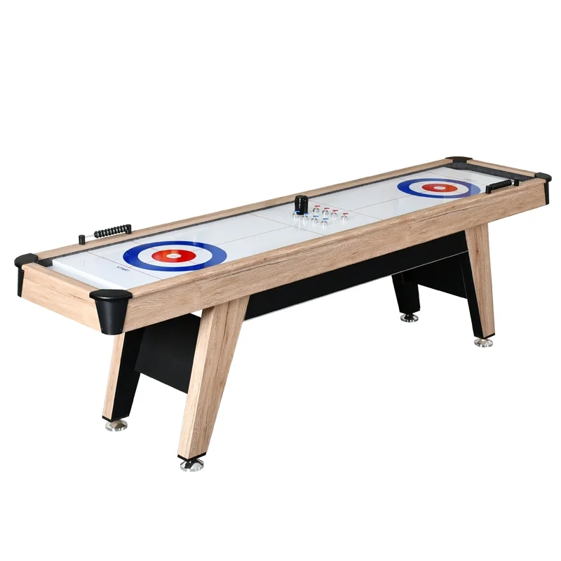 9FT 2-in-1 Shuffleboard Table, Curling Game Table, Multi-Function Indoor Sports Entertainment, Family Fun Game Night