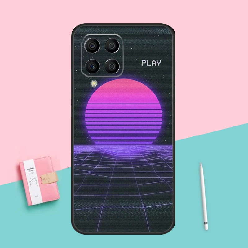 Hot Synthwave Retro 80s Neon Phone Case For Samsung Galaxy M53 M33 M23 M13 M12 M22 M32 M52 M20 M14 M54 M11 M21 M31 M51