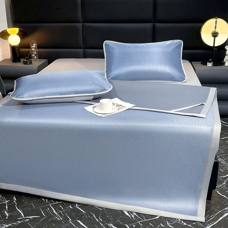 Cooling Summer Bed Mat Carbon Fibres Sleeping Cold Bed Pad Natural Cool Bed Cover Double Mattress Cover with Pillowcase Bed Mats