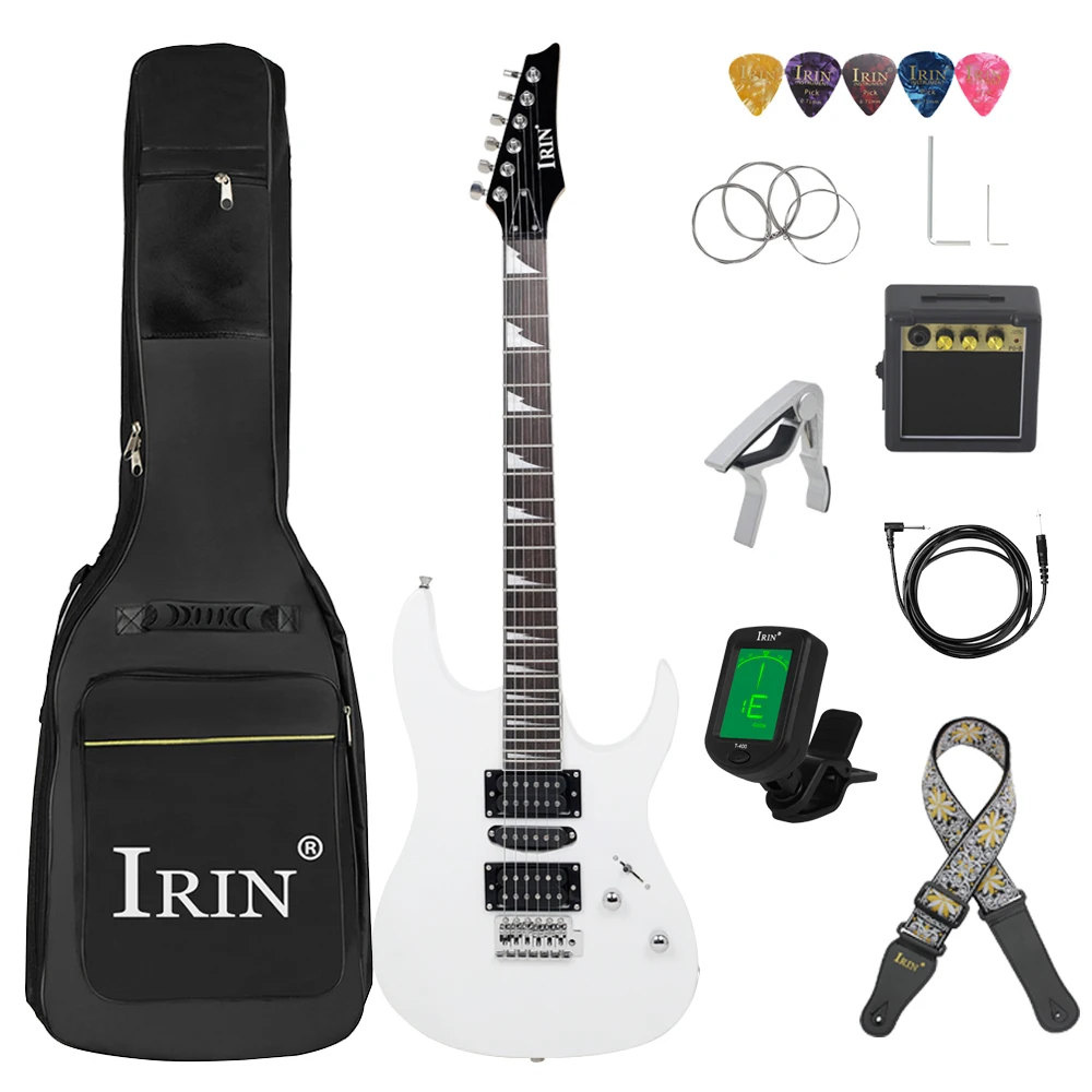 Irin 6 Snaren 24 Frets Elektrische Gitaar Esdoorn Body Hals Elektrische Gitaar Guitarra Met Amp Plectrums Gitaaronderdelen En Accessoires