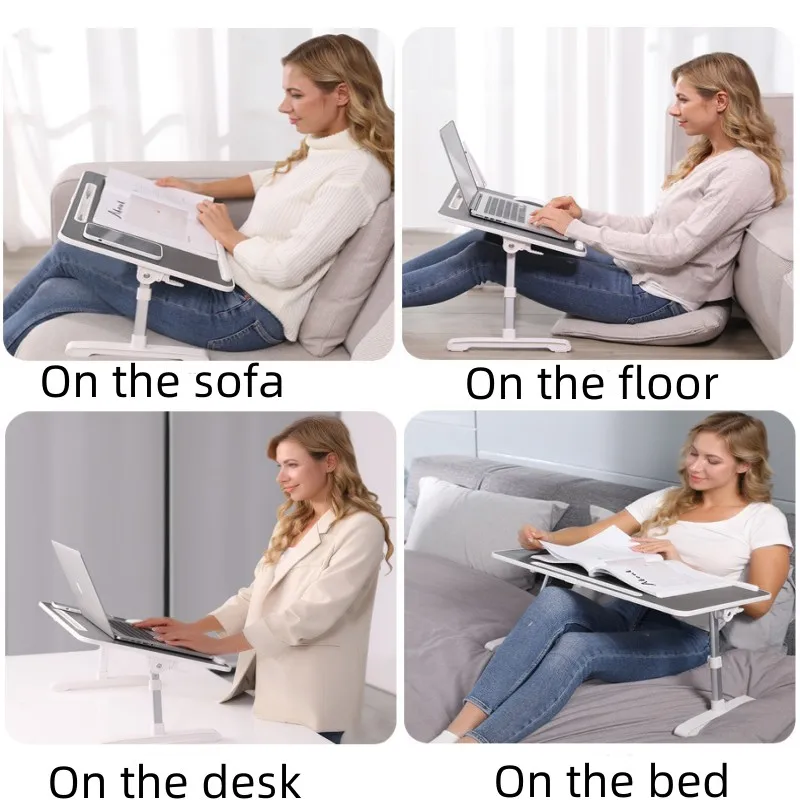 Portable folding computer table, lifting table, notebook, black computer table, lazy person bed, book, leather table top