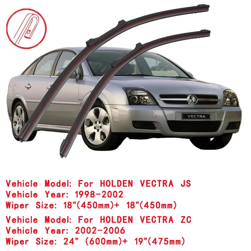 For HOLDEN VECTRA JS ZC 1998 2000 2002 2006 2008 2009 Windscreen Windshield Brushes Accessories Washer Car Front Wiper Blade 2
