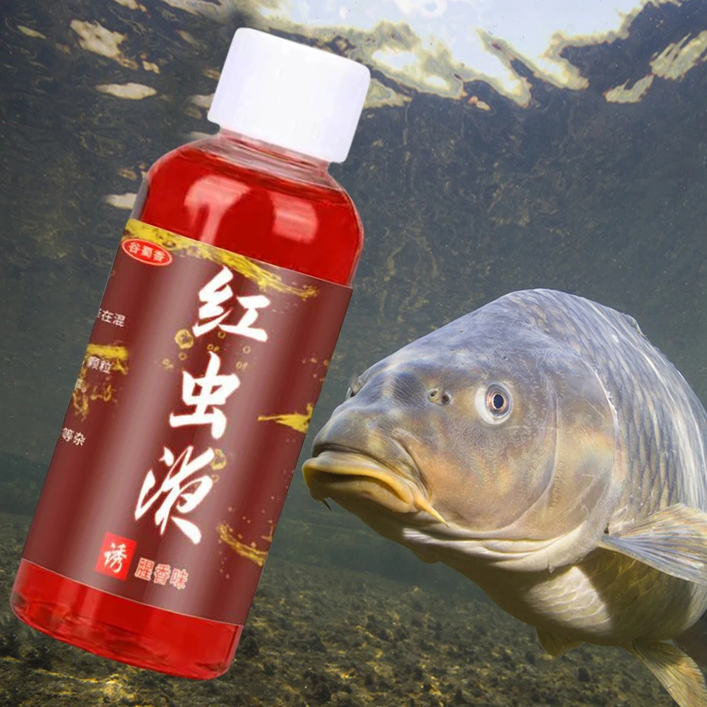 60ml Strong Fish Attractant Concentrated Liquid Blood Worm Scent Fish Attractant Spray Flavor Additive Fishy Trout Carp Bass