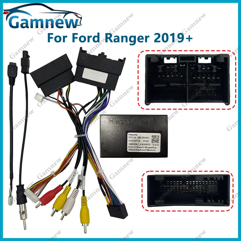 Gamnew Car 16PIN Android Wire Harness Adapter Canbus Box Decoder For Ford Focus Fiesta Escape